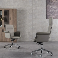 Chaise de bureau ergonomique moderne avec réglage en hauteur, roulettes pivotantes et dossier confortable pour la maison, le personnel de bureau et les conférences