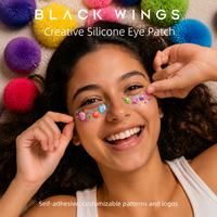 Patchs sous les yeux jetables en silicone minéral auto-adhésifs BLACKWINGS, naturels et doux, avec logo personnalisé pour cils