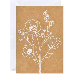 Venta al por mayor en blanco todas las ocasiones papel Kraft floral <span class=keywords><strong>tarjeta</strong></span> de felicitación para cumpleaños boda Baby Shower gracias tarjetas postales - Product Image 1