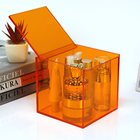 Maßgeschneiderte Quadratische Klare Kleine Acryl-Schattenbox / Acryl-Würfel-Aufbewahrungs- und Präsentationsbox mit Scharnier in Verschiedenen Größen