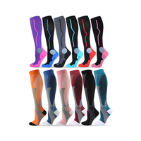 Haute Élastique Profession Athlétique Équestre Cyclisme Chaussettes Compression Personnalisée 20-30 Mmhg Hommes Chaussettes De Sport