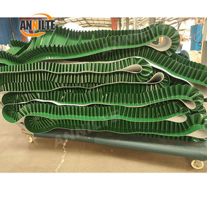 Annilte diperkuat pvc <span class=keywords><strong>cleated</strong></span> sabuk konveyor hijau dan sisi rok sabuk konveyor untuk mencuci kentang - Product Image 4