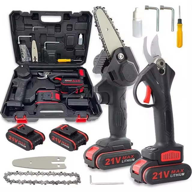 4-Inch Cordless Electric Chainsaw Scissors Rechargeable Lithium Battery Customizable OEM Garden Pruning Fruit Tree Power Shears