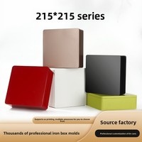 Boîtes carrées en fer blanc couleur unie, simples/double couche, pour gâteaux de lune, biscuits, tiramisu – Boîtes vides modèle FG-215 personnalisables – Vente directe