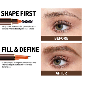 <span class=keywords><strong>Crayon</strong></span> à sourcils <span class=keywords><strong>liquide</strong></span> double embout avec pointe fourchue, teinture 3D naturelle, waterproof, longue tenue, effet microblading - Product Image 5