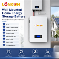 Module de batterie domestique Longkun 5 kWh LiFePO4 48 V 51,2 V, système de stockage d'énergie solaire extensible
