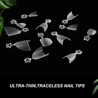 Vente en gros de bouts d'ongles transparents ultra-fins semi-couverts ensemble de patchs courts pour ongles patchs pour ongles ABS