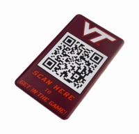 Étiquette autocollante de code à barres en aluminium, étiquette personnalisée de haute qualité, identification par QR, en acier blanc, pour artsu, vente en gros