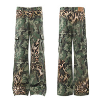 Pantalon camouflage unisexe rétro style français taille mi-haute délavé pour homme, basique de mode décontractée hip-hop, collection automne