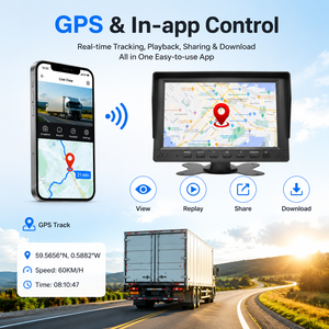Moniteur de camion 7 pouces IPS 2 canaux avec GPS, <span class=keywords><strong>d</strong></span>étection <span class=keywords><strong>d</strong></span>'angle mort BSD, application WIFI, surveillance <span class=keywords><strong>en</strong></span> temps réel, enregistrement <span class=keywords><strong>en</strong></span> boucle 12V-36V - Product Image 3