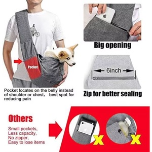 Muestra gratuita de correa de hombro acolchada ajustable con bolsillo de malla para mochila de viaje al aire libre, portabultos para perros y gatos - Product Image 5