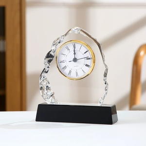 Настольные часы из хрусталя с УФ-печатью и гравировкой HBL – корпоративные подарки, декор для офиса, сувениры, украшение для рабочего стола - Product Image 3