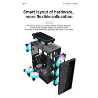 LOVINGCOOL OEM - Caja de Ordenador de Torre Media ATX para Oficina, con Panel Lateral de Vidrio Templado, Puertos USB Frontales, Caja de Torre para Juegos de PC