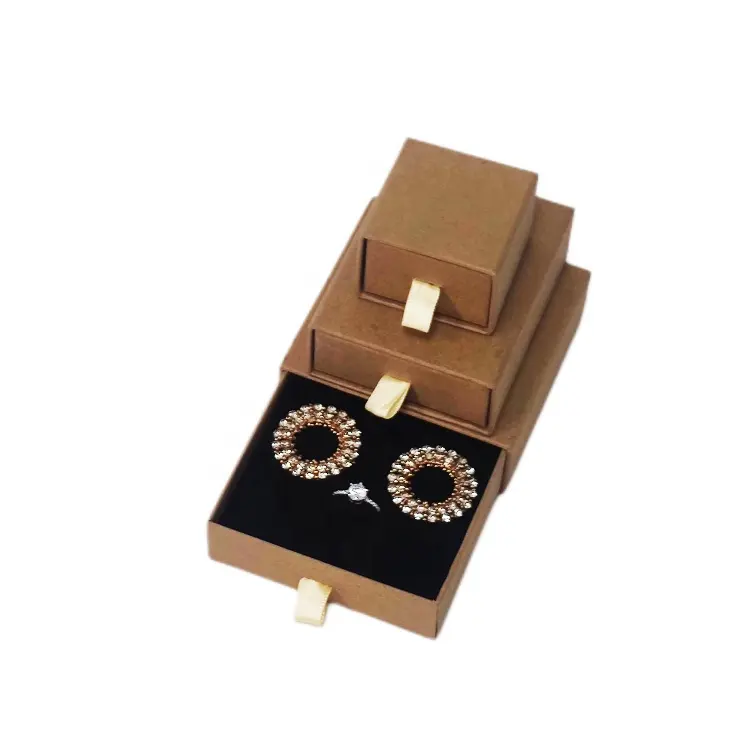 Özel Logo baskılı mücevher ambalaj kutusu es takı beyaz çekmece kağit kutu hediye sürgülü mücevher ambalaj kutusu