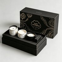 Coffret cadeau de bougies en carton de luxe personnalisé de haute qualité, 4 bougies parfumées, emballage de coffret cadeau de bougies