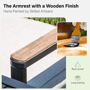 जेयूनियन टिकाऊ आउटडोर डाइनिंग सेट 6-सीटर रतन पैटिको फर्नीचर की मेज के आसपास डाइनिंग कुर्सियां - Product Image 6