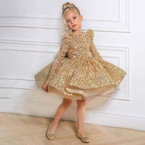 S0297R New Children's <b>Sequin</b> Sexy High Quality Fashion Elegant Short fairy Flower Girl Popular Dress - Product Image 1
