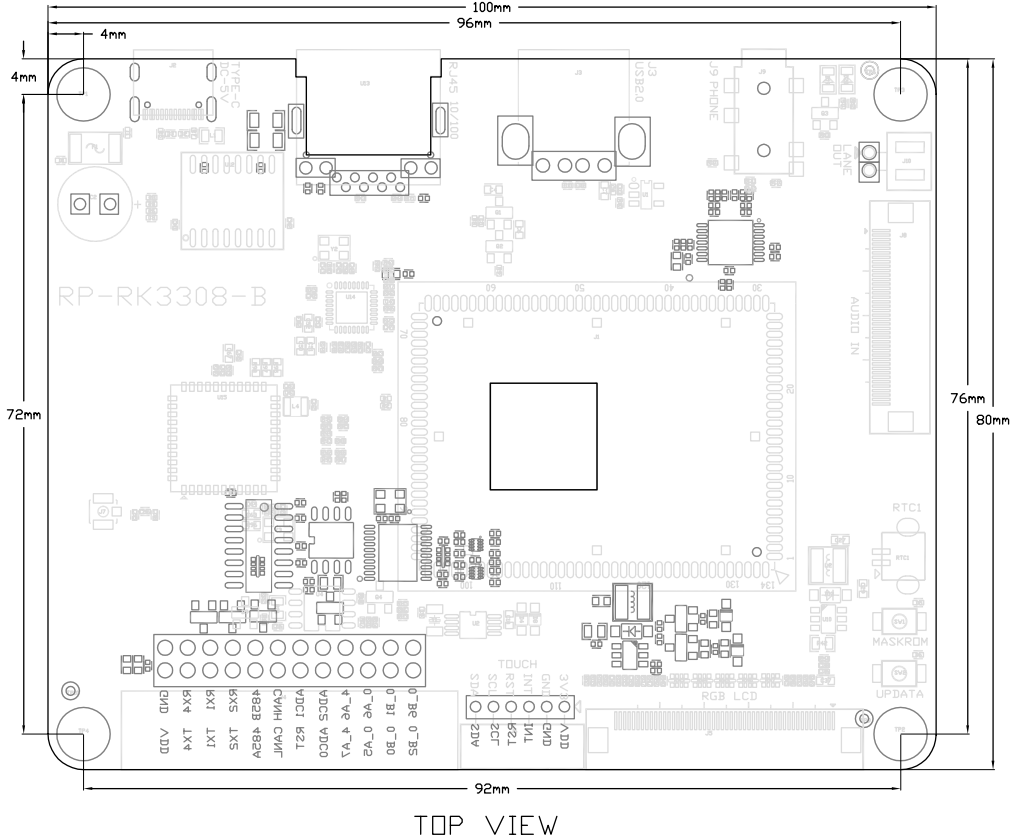 Rockchip RK3308 development board RK3308 core board rockchip quad-core linux Rongpin RP-RK3308