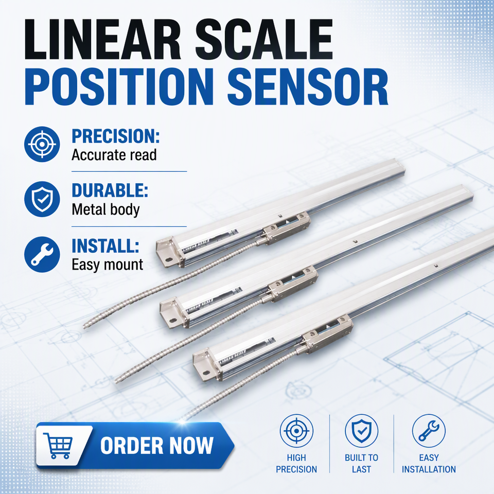 High Precision Optical Linear Scale Grating Ruler 1μm/5μm TTL RS422 ...