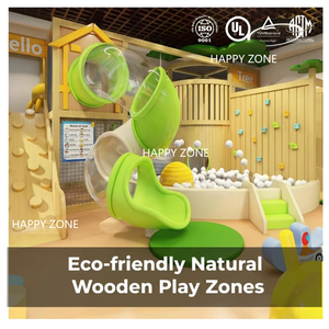 Zones de jeu intérieures écologiques en bois naturel pour bébés et tout-petits, équipement de terrain de jeu, toboggan souple, <span class=keywords><strong>piscine</strong></span> <span class=keywords><strong>à</strong></span> balles pour enfants, parc d'attractions - Product Image 1