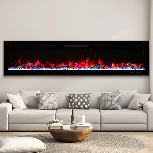 Cheminée électrique encastrée murale avec panneau en verre de 42 à 72 pouces, à économie d'énergie, <span class=keywords><strong>pour</strong></span> la maison et l'hôtel, directement de l'usine - Product Image 1