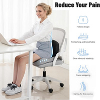 Coussin de siège en mousse à mémoire de forme Coussin de chaise de bureau Protecteur de taille sédentaire avec dossier correcteur de posture pour enfants adultes
