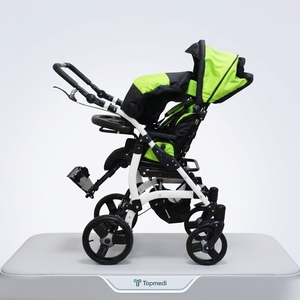Faltbarer Reise-Allterrain-Rollstuhl mit Verstellbarem Sitz Pädiatrischer Rollstuhl Neigbarer Kinderwagen für Zerebralparese Manueller Rollstuhl - Product Image 1