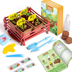 Kit de culture de légumes DIY Four Joys Sunny Vegetable Garden pour enfants, mini plantes en pot d'intérieur, ensemble éducatif pour la culture, âge 7-14 ans - Product Image 1