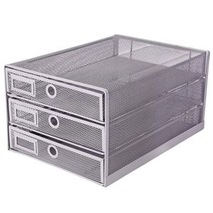 3 Layer High Quality Office Stationery Metal Mesh <b>File</b> Rack <b>File</b> <b>Tray</b> Desk Organizer - Product Image 4