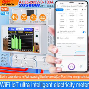 Tuya Wifi DIN đường sắt thông minh chuyển đổi AC85-265V 100A điều khiển từ xa kỹ thuật số năng lượng điện năng lượng Volt Amp kWh tần số yếu tố Meter 220V - Product Image 2