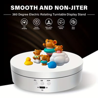 Présentoir rotatif électrique 3 vitesses de 13,8 cm en ABS, support de bijoux pour photographie avec miroir, capacité de charge de 5,4 pouces / 6,6 lb