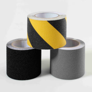 Cintas de advertencia antideslizantes amarillas y negras al por mayor de fábrica, cinta antideslizante Power 150/22 de un solo lado con brillo nocturno para escaleras de suelo - Product Image 1