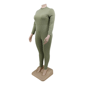 <span class=keywords><strong>Verde</strong></span> de manga larga más tamaño trajes de monos más <span class=keywords><strong>mono</strong></span> de tamaño para las mujeres gordas - Product Image 4