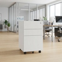Meuble de rangement mobile multifonctionnel à roulettes lisses avec roues pivotantes à 360 degrés, en métal, pour bureau à domicile