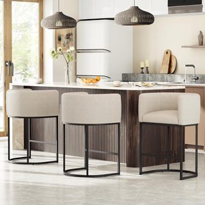 Tabouret <span class=keywords><strong>de</strong></span> <span class=keywords><strong>bar</strong></span> moderne ALINUNU <span class=keywords><strong>en</strong></span> forme <span class=keywords><strong>de</strong></span> seau <span class=keywords><strong>avec</strong></span> dossier et accoudoirs, tabouret <span class=keywords><strong>de</strong></span> <span class=keywords><strong>bar</strong></span> rembourré <span class=keywords><strong>en</strong></span> <span class=keywords><strong>tissu</strong></span> <span class=keywords><strong>de</strong></span> lin, <span class=keywords><strong>chaise</strong></span> d'îlot <span class=keywords><strong>de</strong></span> cuisine - Product Image 2