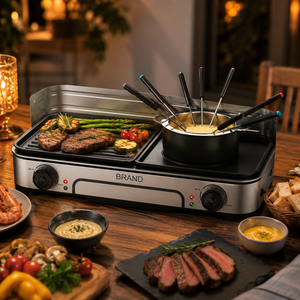 <span class=keywords><strong>Grill</strong></span> électrique antiadhésif en promotion avec plaque amovible, idéal pour l'intérieur et l'extérieur, type Teppanyaki avec protection anti-éclaboussures - Product Image 4