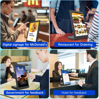 Système de point de vente de chaîne de restauration rapide, matériel de bureau, tablette Android 8/ 10.1/ 11/ 15.6 pouces, RJ45, RK3576, 4 Go, 64 Go, lecteur NFC pour restaurant