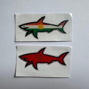 Autocollants en cristal imperméables et écologiques personnalisés de Paul and Shark, en forme de requin, drapeau de la Palestine, de <span class=keywords><strong>Marseille</strong></span> - Product Image 1