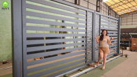 Porte de clôture en aluminium d'entrée de cour porte battante de découpe laser modélisée en 3D pour conception unique d'allée