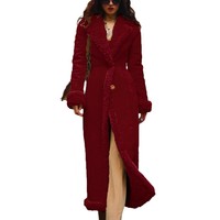 Vestes pour femmes : Vestes en cuir pour femmes : Manteaux en cuir pour femmes : Manteaux matelassés pour femmes : Trench-coat épais et chaud en faux daim pour l'hiver