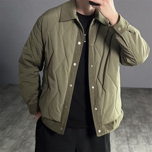 Veste matelassée surdimensionnée pour homme, style rétro minimaliste, streetwear, vêtements d'extérieur d'hiver, logo personnalisé disponible, veste décontractée urbaine chaude - Product Image 3