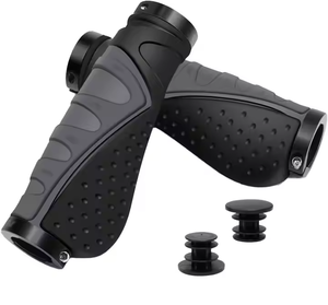 Poignées de vélo BMX ergonomiques, antidérapantes, en caoutchouc souple, en aluminium, pour VTT, poignées de guidon de vélo légères, diamètre de serrage 20-22.5mm - Product Image 1