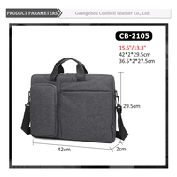 CoolBELL Sac pour ordinateur portable de grande capacité 15,6 pouces, sac à main imperméable, sacoche d'affaires personnalisée en polyester pour hommes