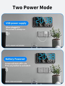 Custom 13 Inches Large Display LED Alarm <b>Clock</b> Smart <b>Digital</b> Day Date <b>Wall</b> <b>Clock</b> with Neon Lights for Home Use - Product Image 2