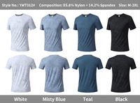 Kaos Olahraga Custom Pria Wanita Cepat Kering Polyester Spandex Stretch Lengan Pendek Gym Fitness Training Tee Grosir