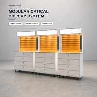Présentoir de Magasin de Détail pour Lunettes de Soleil et Smartphones en Verre Personnalisé de Haute Qualité avec Éclairage LED et Finition Stratifiée