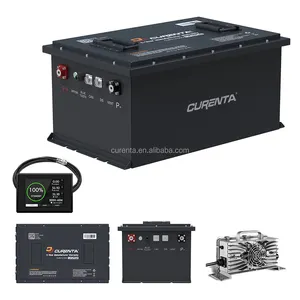 Lithium-Batterie bank 48V 100Ah Golf wagen 12V 4Packs 5kW 100 Ampere Metall gehäuse batterien mit LCD-Bildschirm controller BMS