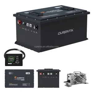 Banca batteria al litio 48V 100Ah carrello da Golf 12V 4 confezioni 5kw 100 amp batterie con custodia in metallo con controller schermo LCD BMS