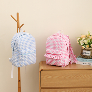 Zaino Trapuntato a Quadretti Pastello per Bambini, Leggero e Estetico, Perfetto Regalo per Bambine dell'Asilo - Product Image 6