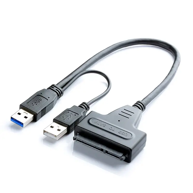 USB 3.0 to SATA hard drive adapter cable 22-pin 2.5-inch SATA SSD adapter converter USB 2.0 power cord and DC power connector